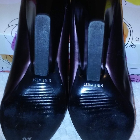 Nine West Wedge Leather Peep Toes, sz 8 - Picture 5 of 8